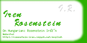 iren rosenstein business card